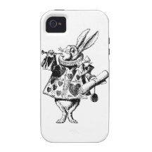 White Rabbit Herald Inked Black Case-Mate iPhone 4 Covers