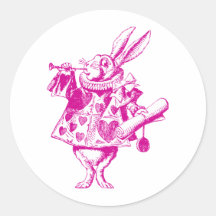 White Rabbit Herald Inked Pink Stickers