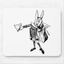White Rabbit Messenger Inked Black Mouse Pad
