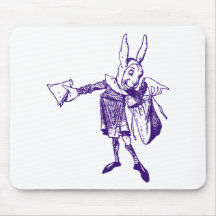 White Rabbit Messenger Inked Purple Mouse Pad