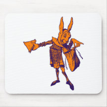 White Rabbit Messenger Inked Purple Orange Mouse Pads