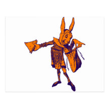 White Rabbit Messenger Inked Purple Orange Postcards