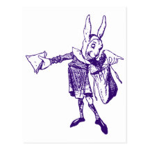 White Rabbit Messenger Inked Purple Post Card
