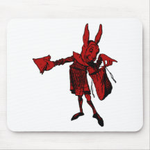 White Rabbit Messenger Inked Red Fill Mouse Pad
