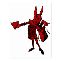 White Rabbit Messenger Inked Red Fill Post Cards