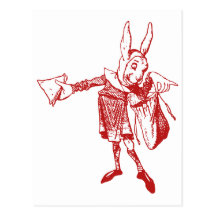 White Rabbit Messenger Inked Red Post Cards