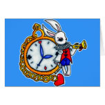 White Rabbit pocket watch Greeting Cards