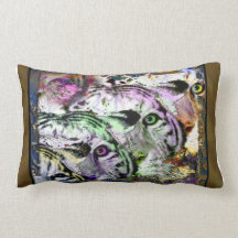 White Rainbow Tiger Throw Pillow