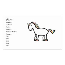 White rainbow unicorn business card template