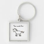 White rainbow unicorn keychain