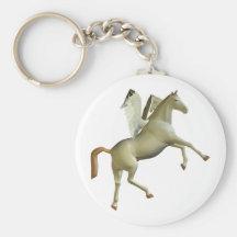 White Rearing Pegasus Keychain