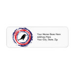 White Red And Blue Photography Labels
