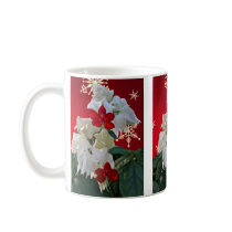 White & Red Fuschia Christmas Mug