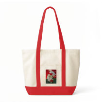 White & Red Fuschia Christmas Tote Bag