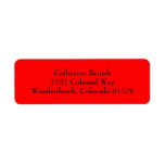 White Red Plain Return Address Labels