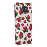 White & Red Rose Pattern samsung cover Samsung Galaxy Cases