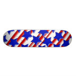 White & Red Stripes under Blue Stars Skateboard Deck