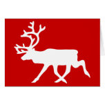 White Reindeer Silhouette Greeting Card