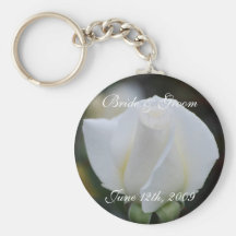 White Romance Bride & Groom Keychain