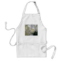 White Rose & Baby breath flowers_ Apron