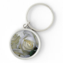 White Rose & Baby breath flowers_ Keychains