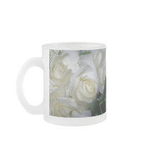 White Rose & Baby breath flowers_ Mugs