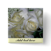White Rose & Baby breath flowers_ Pin