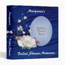 White Rose Bridal Shower Album Vinyl Binder
