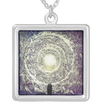 White Rose by Gustave Doré Pendant Necklace