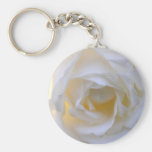 white rose close up keychain