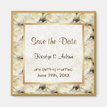 White Rose Elegance Fridge Magnet