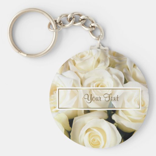 White Rose Elegance Template Key Chains