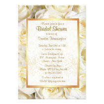 White Rose Floral Bridal Shower invitations