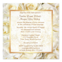 White Rose Floral Wedding Invitation invitations