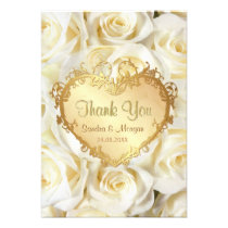 White Rose Floral Wedding Thank You invitations