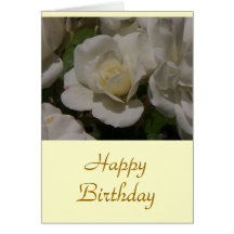 White Rose, Happy Birthday Card