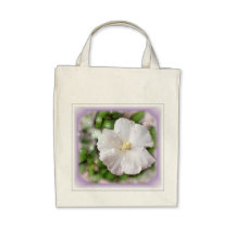 White Rose of Sharon Grocery Bag