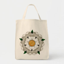 White Rose of York Tote Bags