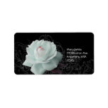 White rose personalized address label