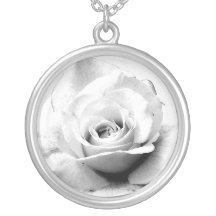 White Rose Sterling Silver Necklace