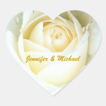 White Rose with Bride Groom Personalization Stickers