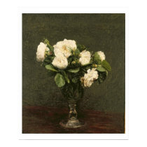 White Roses, 1875 (oil on canvas) posters