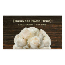 White Roses and Barnwood  Biz Card Business Card