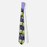 "White Roses Blue Flowers" Wedding Tie
