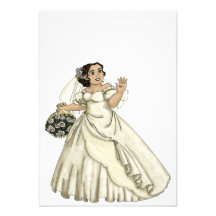White Roses Bride Personalized Invite