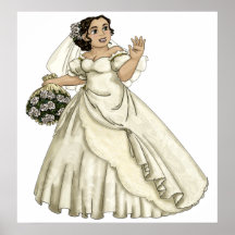 White Roses Bride Print
