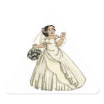 White Roses Bride Sticker
