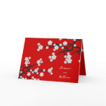 White Sakura Cherry Blossoms Wedding Thank You Card