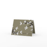 White Sakura Cherry Blossoms Wedding Thank You Greeting Card