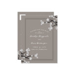 White Sakuras Save The Date Announcement Postcard